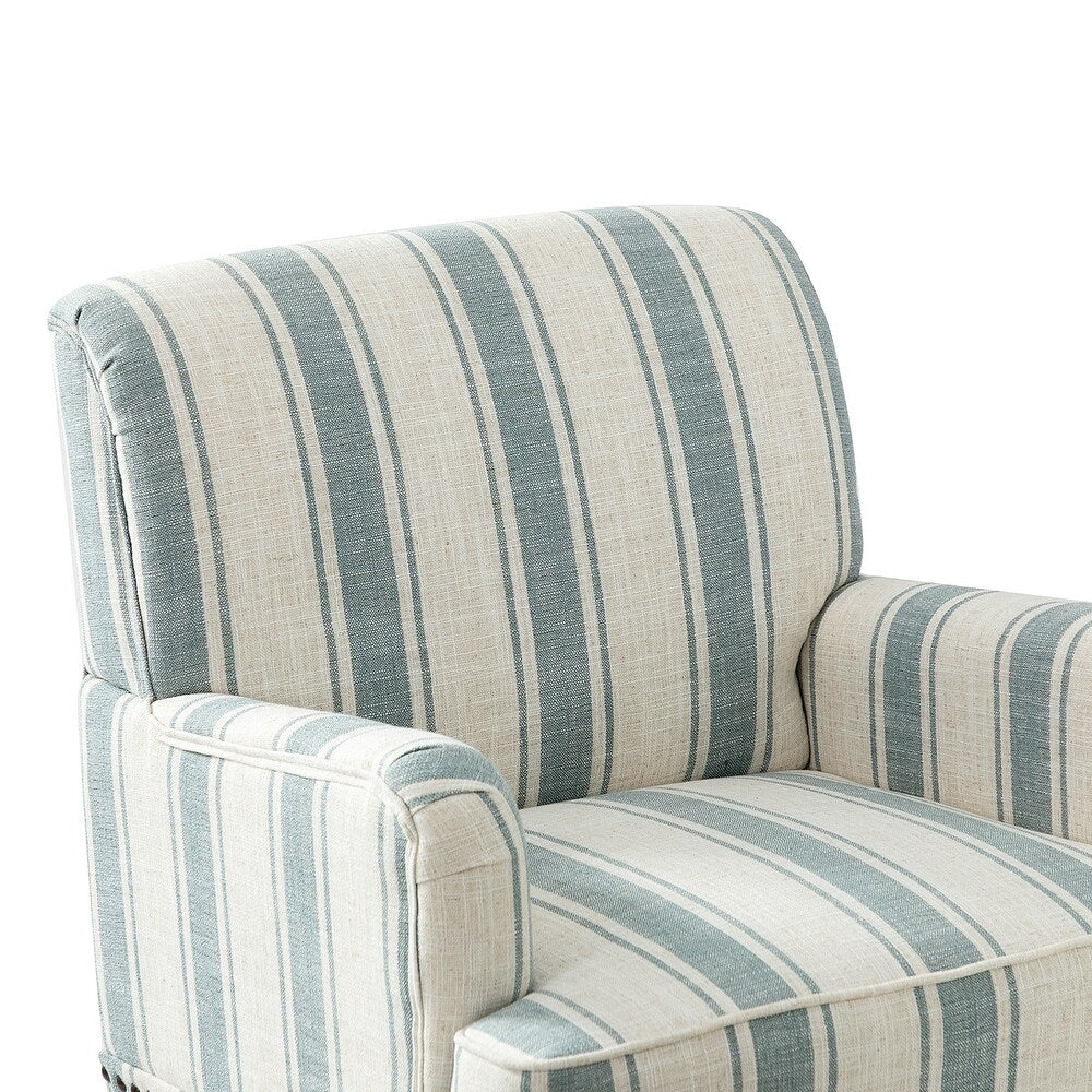 Geltrude Classic Upholstered Striped Armchair With Nailhead Trim Set of 2