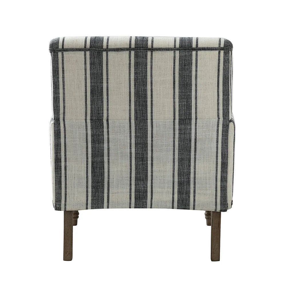 Geltrude Classic Upholstered Striped Armchair With Nailhead Trim Set of 2