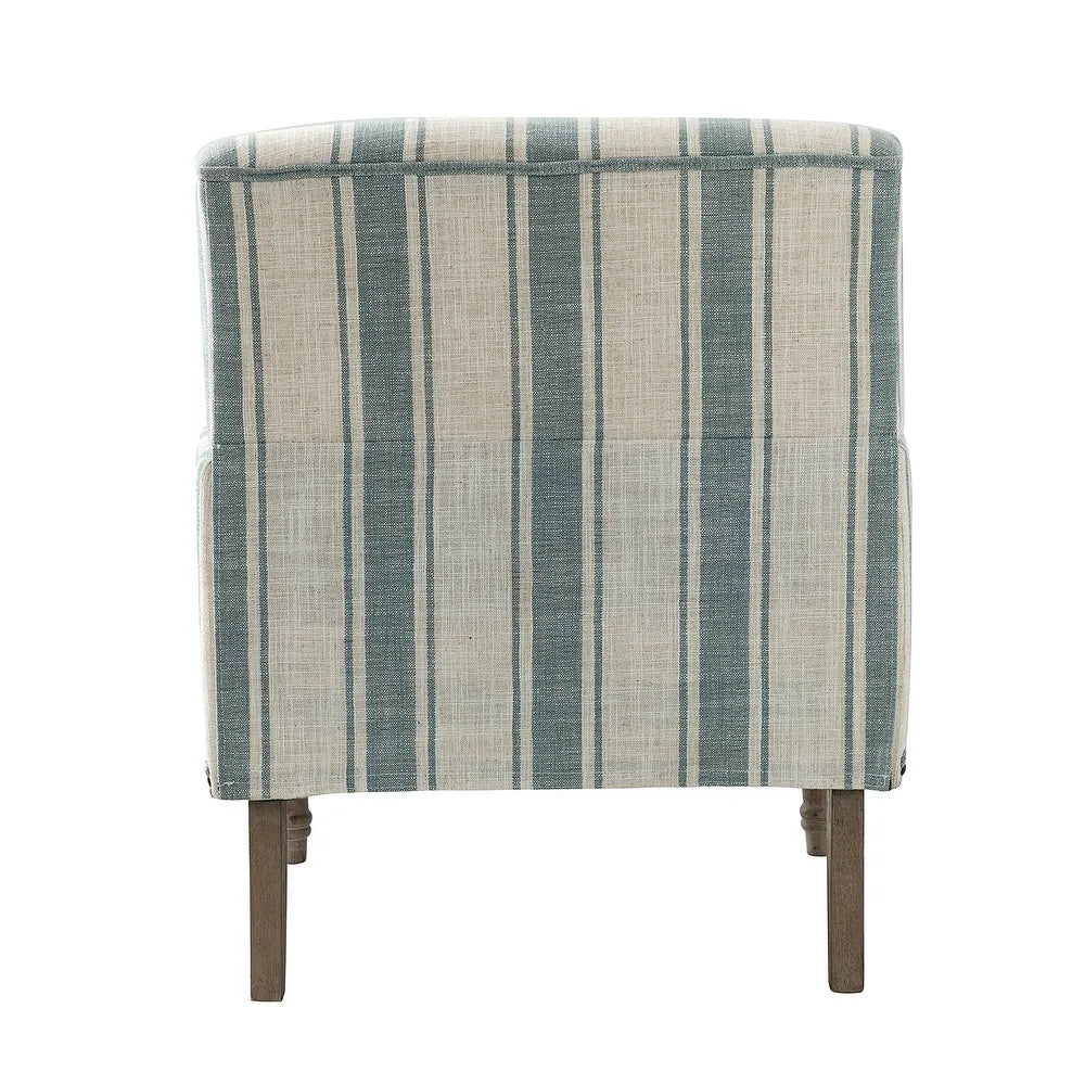 Geltrude Classic Upholstered Striped Armchair With Nailhead Trim Set of 2