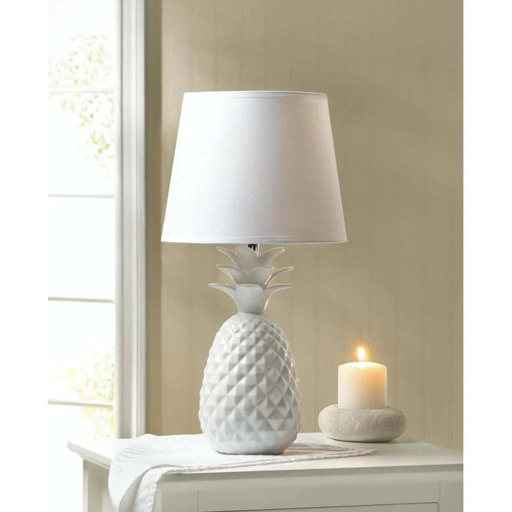 Pineapple Table Lamp 10x10x19.5" - White