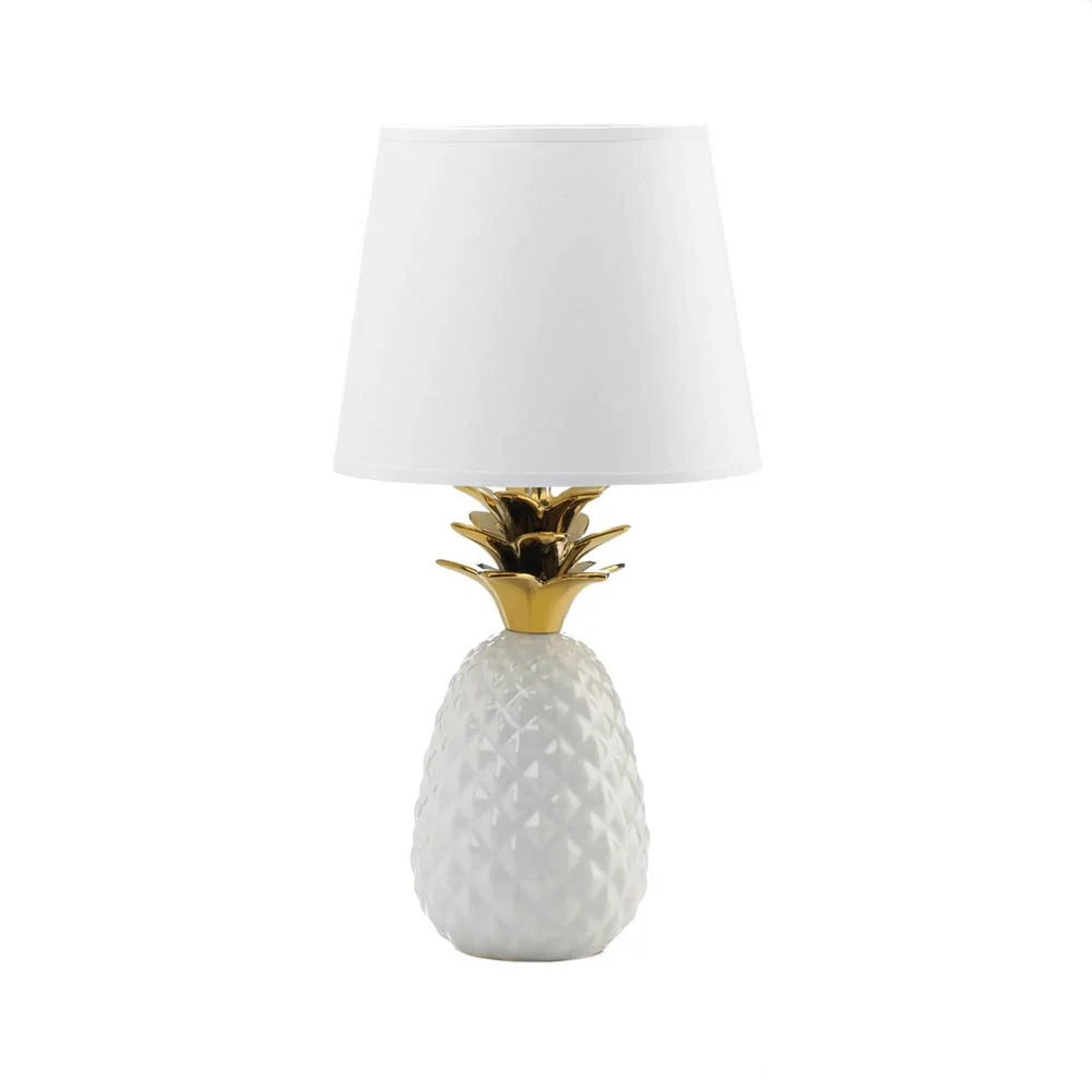 Pineapple Table Lamp 10x10x19.5" - White