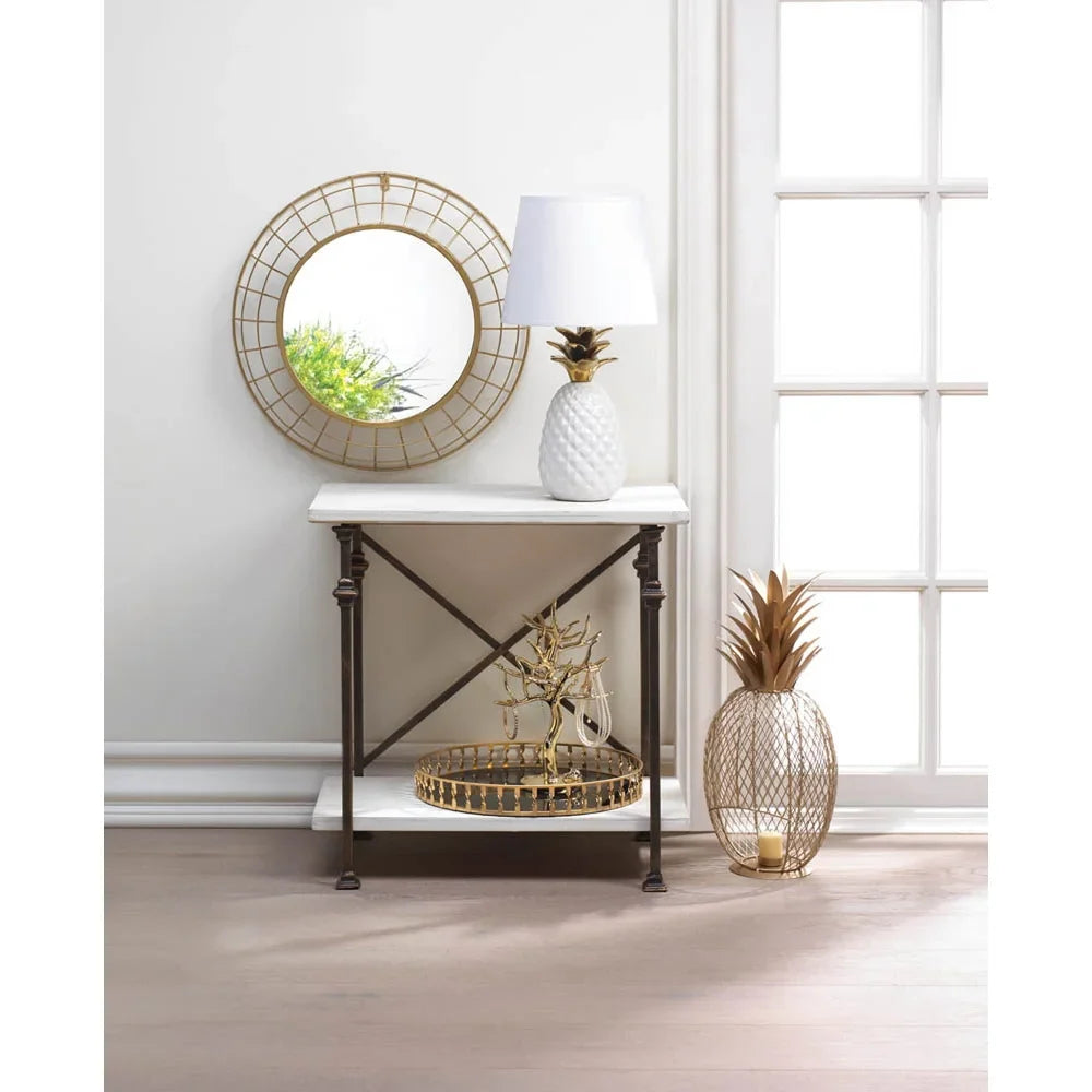 Pineapple Table Lamp 10x10x19.5" - White