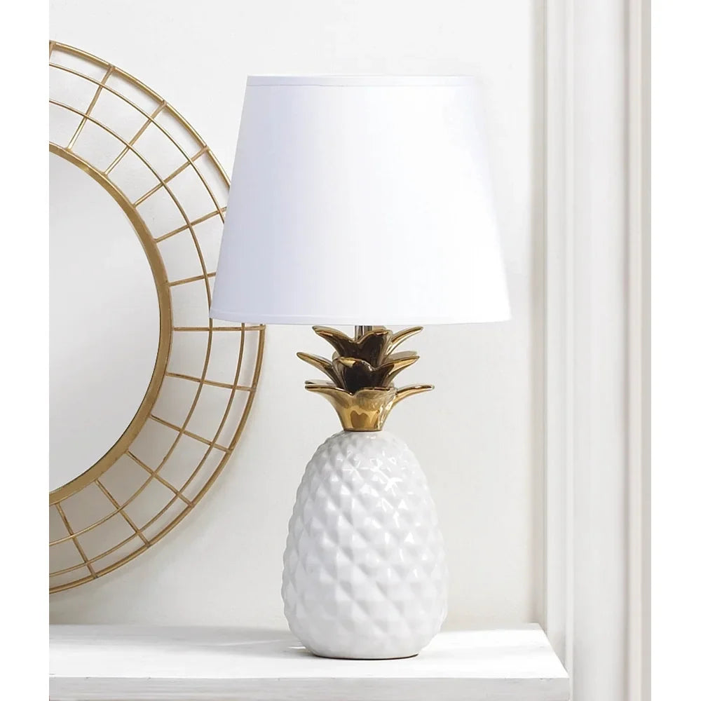 Pineapple Table Lamp 10x10x19.5" - White