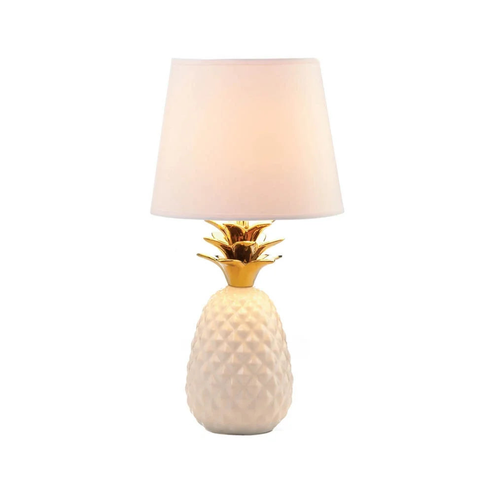 Pineapple Table Lamp 10x10x19.5" - White