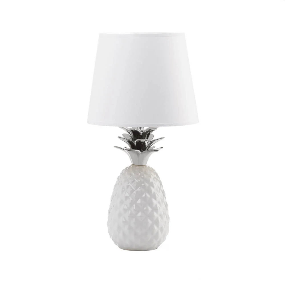 Pineapple Table Lamp 10x10x19.5" - White