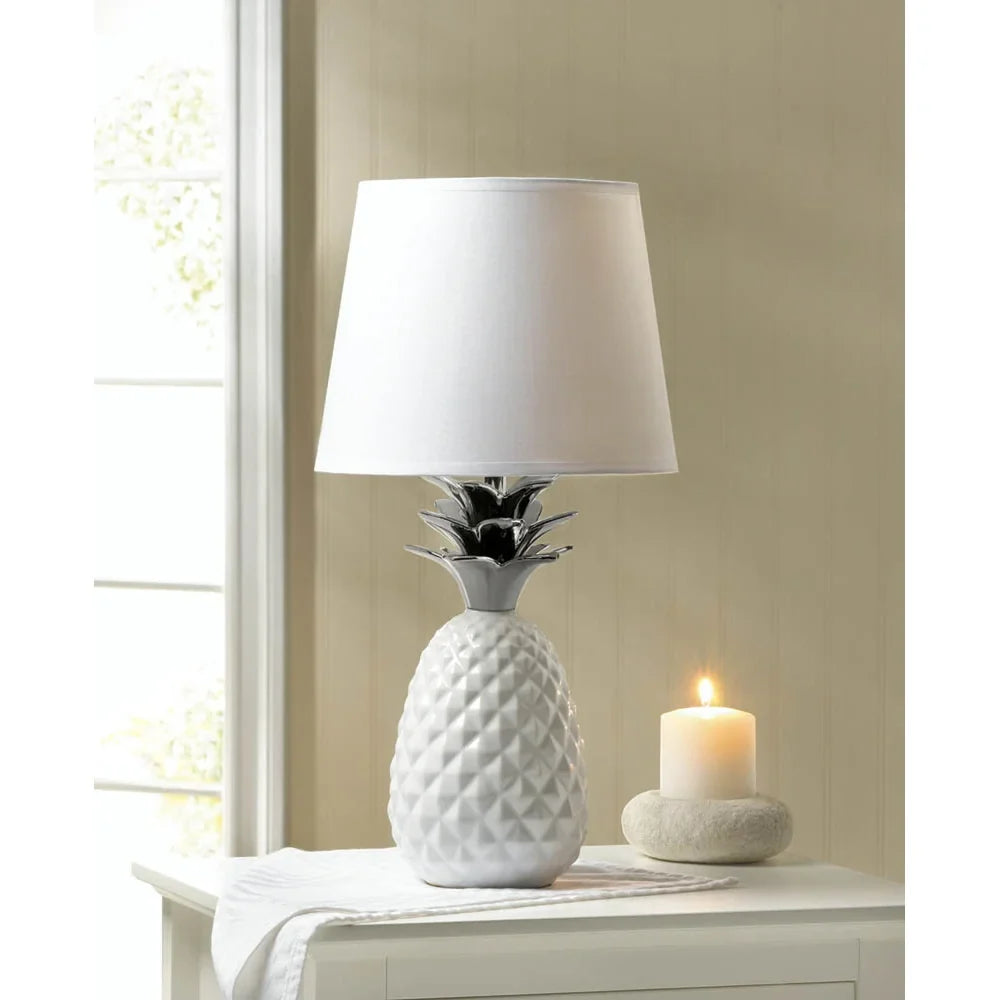 Pineapple Table Lamp 10x10x19.5" - White