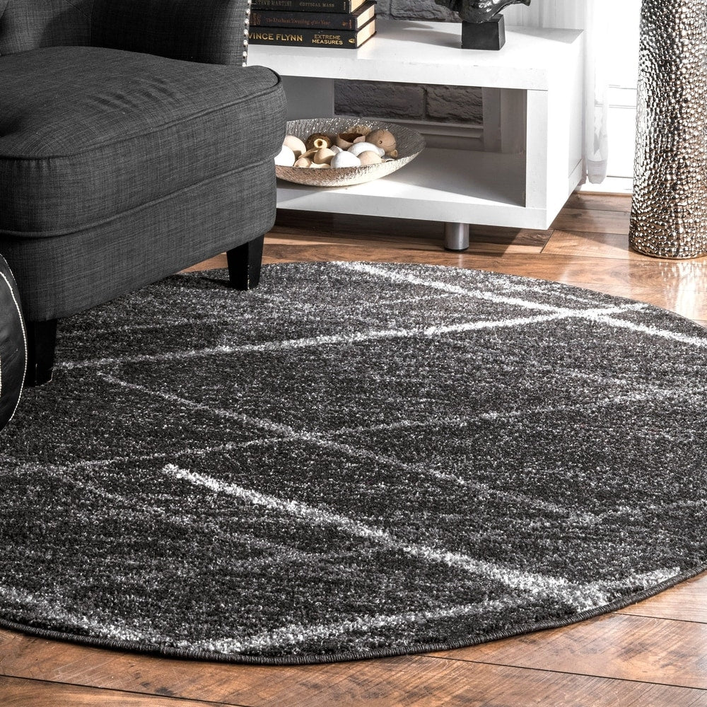 Stripes Dark Gray Soft Area Rugs