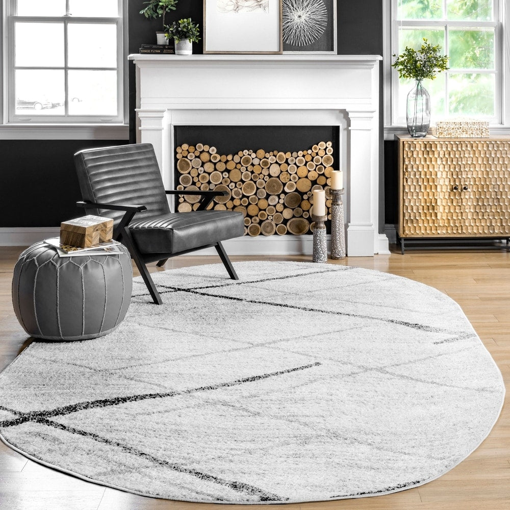 Stripes Light Gray Soft Area Rugs