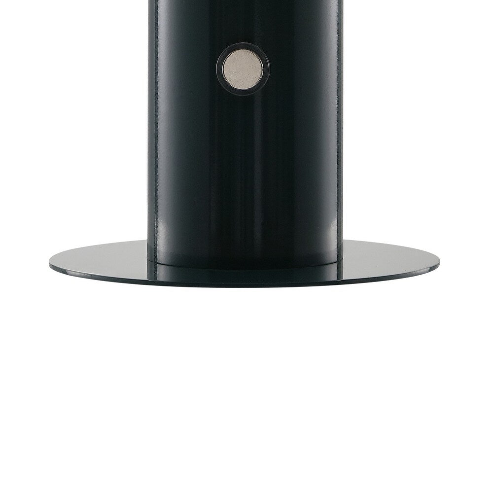 Porcini 10.75" Contemporary Bohemian Rechargeable/Cordless Iron Integrated LED Mushroom Table Lamp,