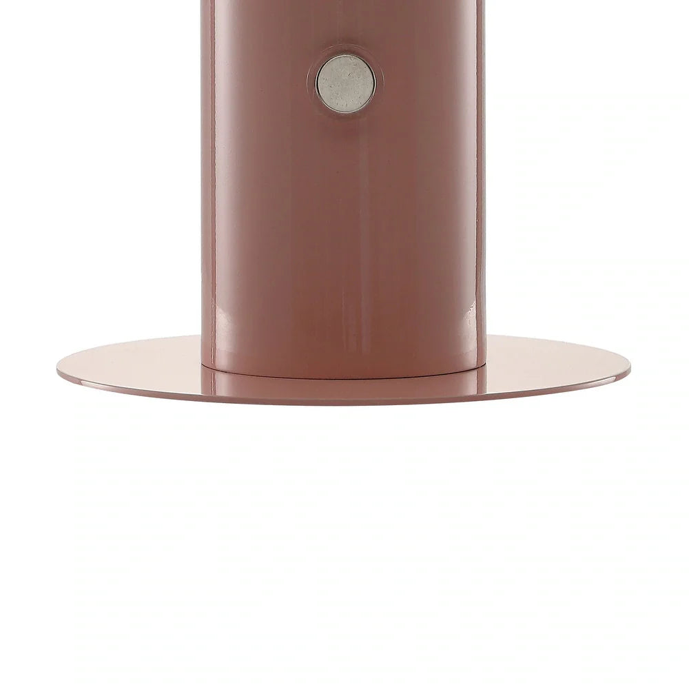 Porcini 10.75" Contemporary Bohemian Rechargeable/Cordless Iron Integrated LED Mushroom Table Lamp,