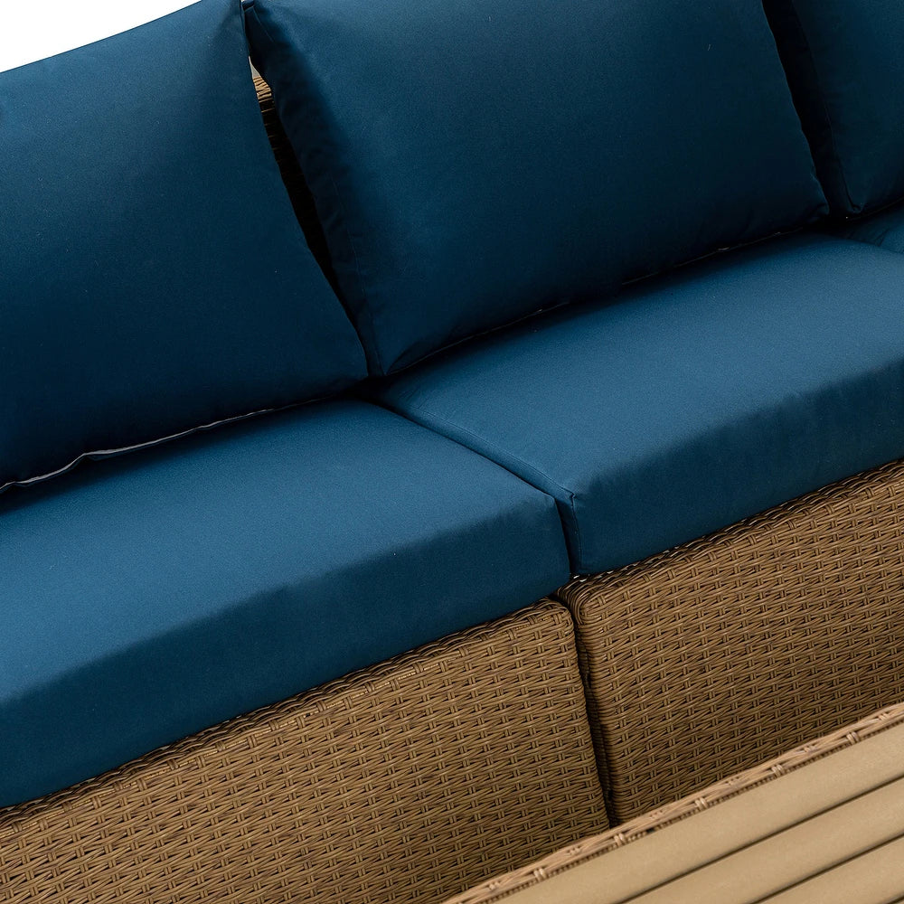 Prgos 12-piece Polyethylene Wicke rOutdoor Storage Seating Set with Cushions
