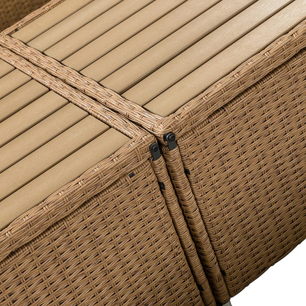 Prgos 12-piece Polyethylene Wicke rOutdoor Storage Seating Set with Cushions