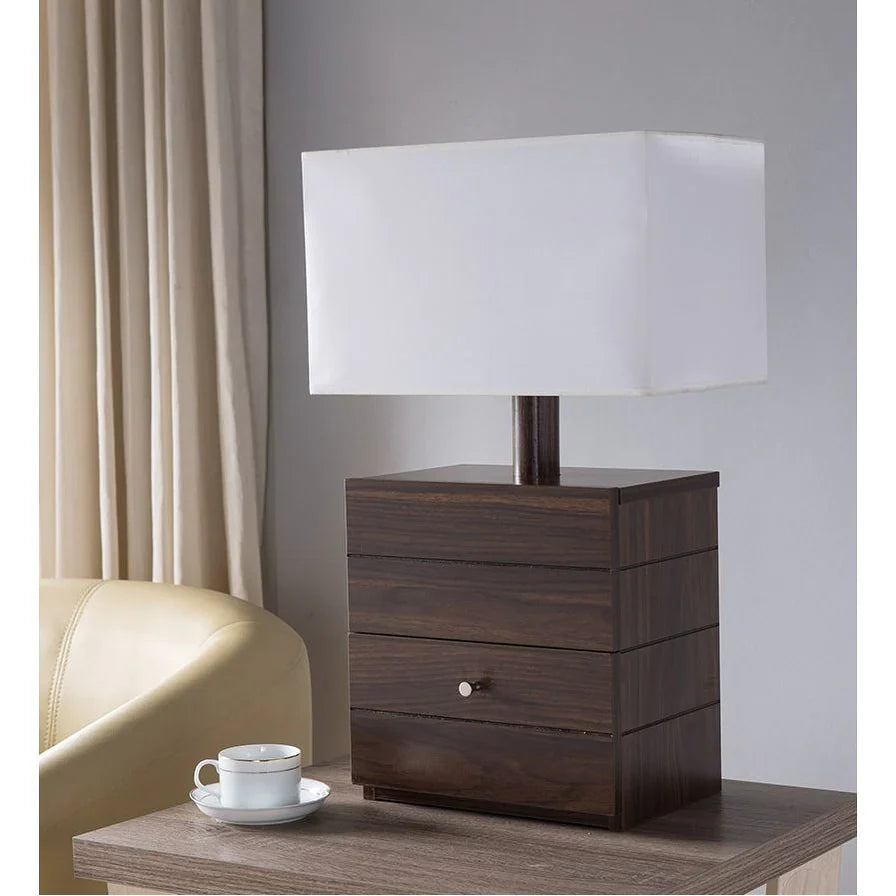 Q-Max Victorian Style Lamp Featuring a Rectangular Lamp Shade and One Drawer