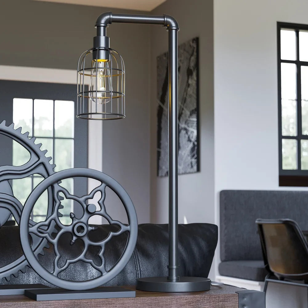 Rafi Bronzed Graphite Table Lamp