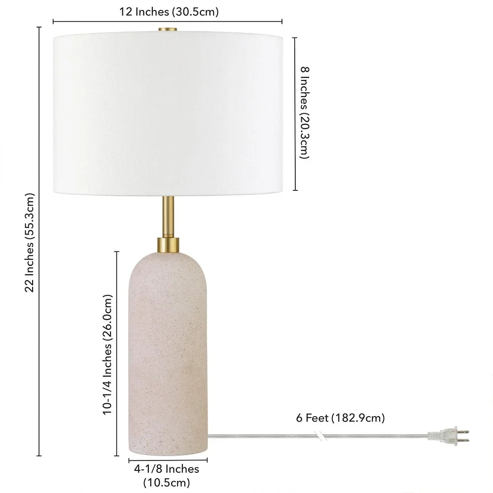 Ramona 22" Tall Ceramic Table Lamp with Fabric Shade