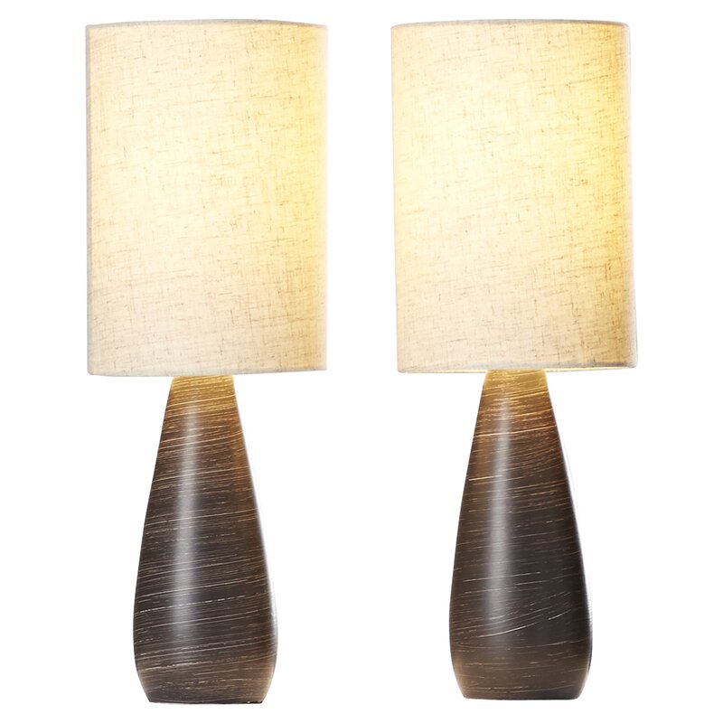 Ceramic Dark Bronze 17.5" Table Lamp Set (Set of 2)
