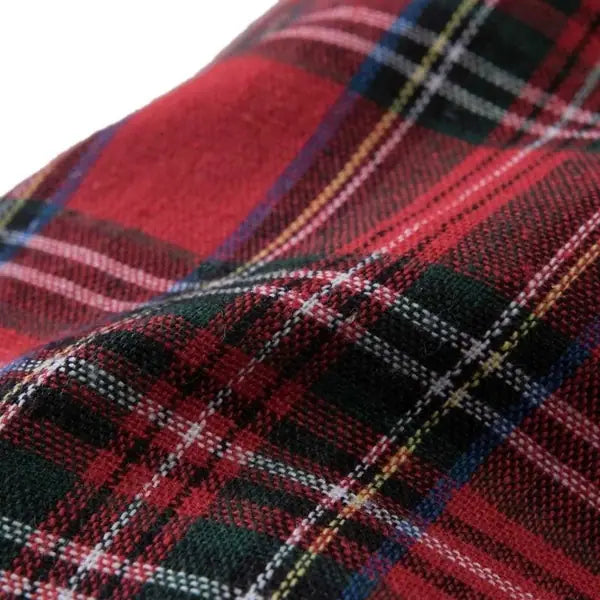 Red Plaid Christmas Stocking - 21*7 - White Rim-One picec