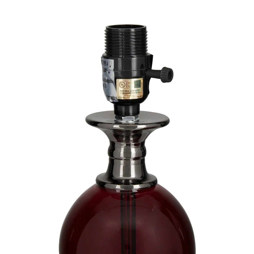 Red Velvet Glam Table Lamp - 13 x 13 x 27