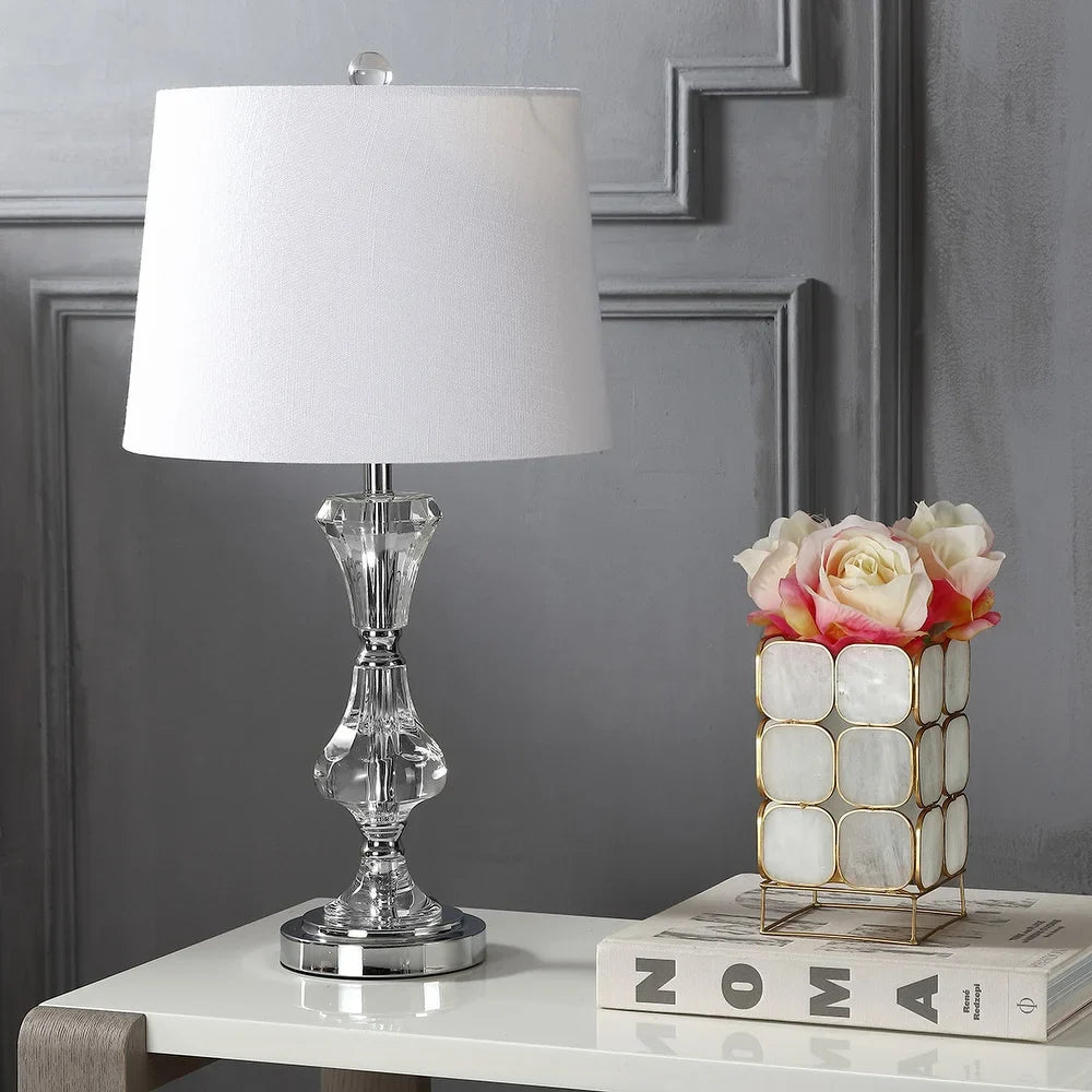 Reid 25" Crystal LED Table Lamp, Clear by JONATHAN Y