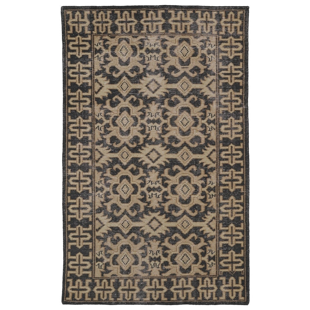 Hand-knotted Wool VIntage Distressed Area Soft Rug