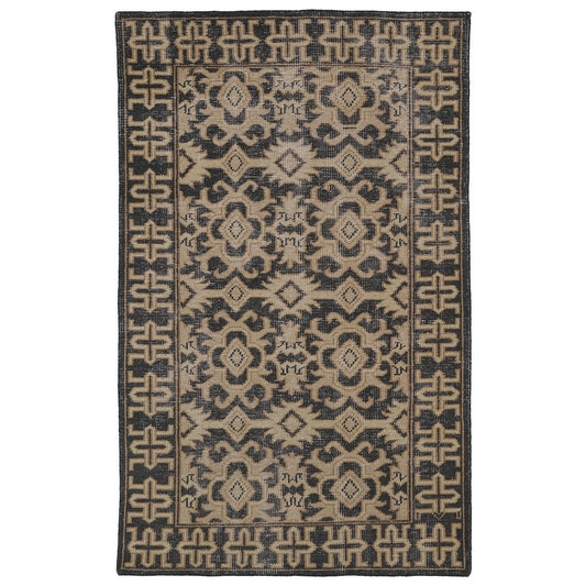 Hand-knotted Wool VIntage Distressed Area Soft Rug
