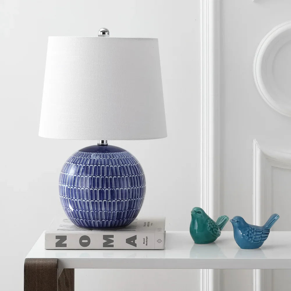 Ronald 21" Ceramic LED Table Lamp, Navy