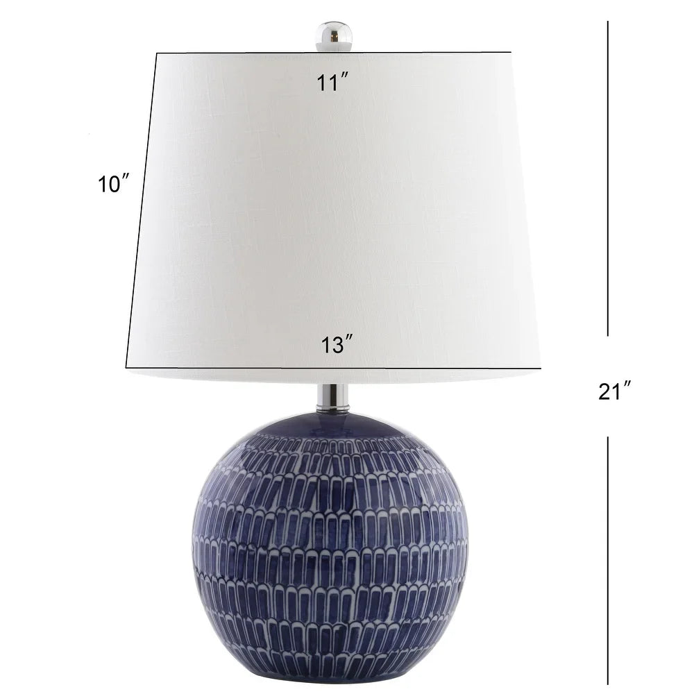Ronald 21" Ceramic LED Table Lamp, Navy