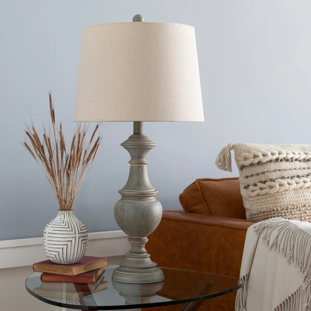 Ronan Classic Grey 28-inch Table Lamp - 28"H x 14"W x 14"D