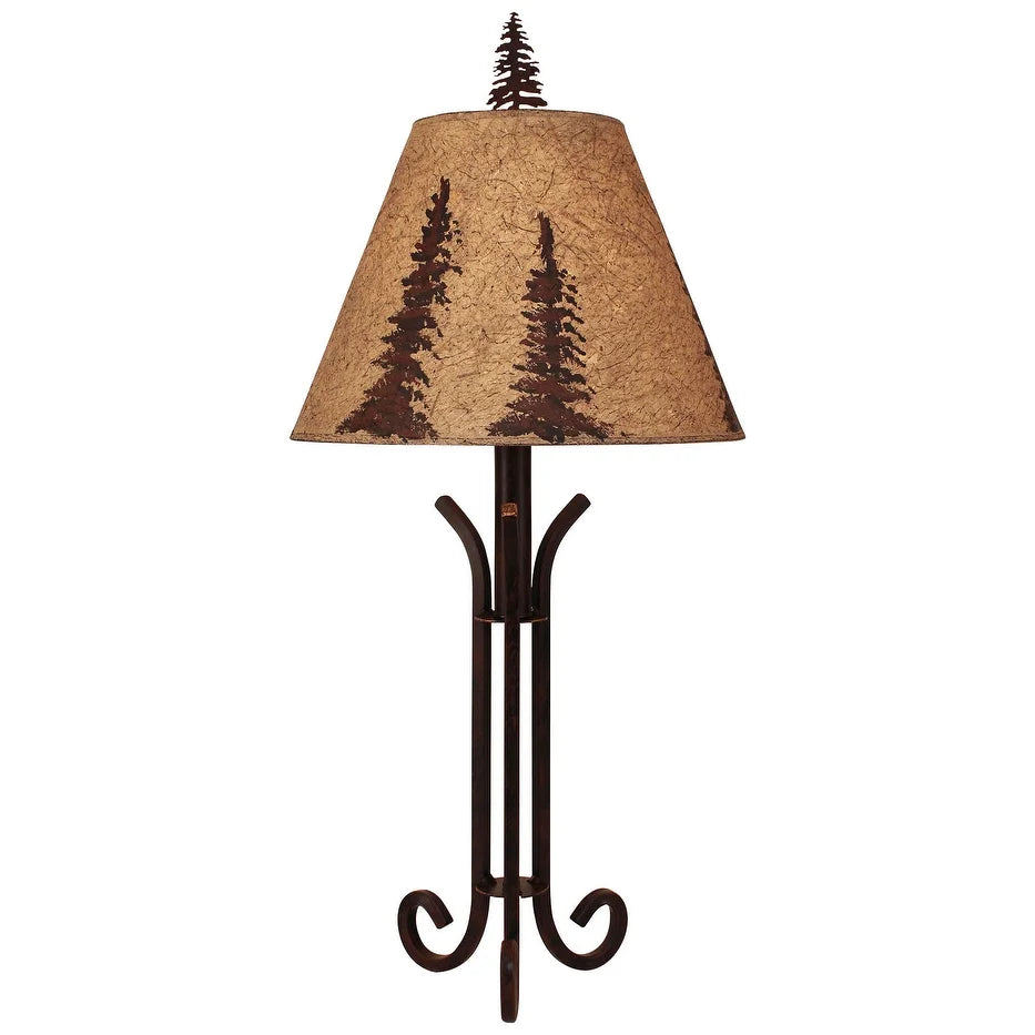 Rustic Iron 3-Footed Table Lamp