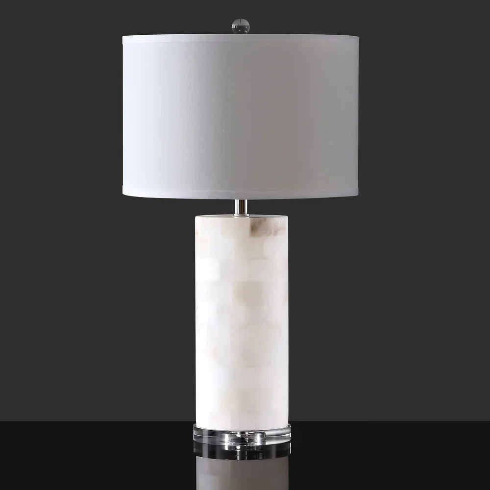 Couture Massey Round Alabaster Table Lamp - 15 IN W x 15 IN D x 27 IN H