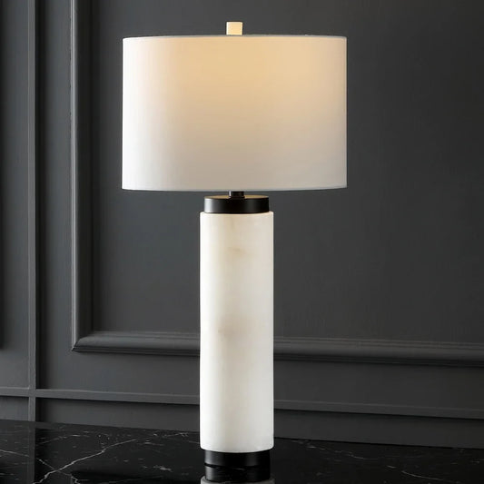 Couture Sydni Alabaster Pillar Table Lamp - 15 IN W x 15 IN D x 30 IN H