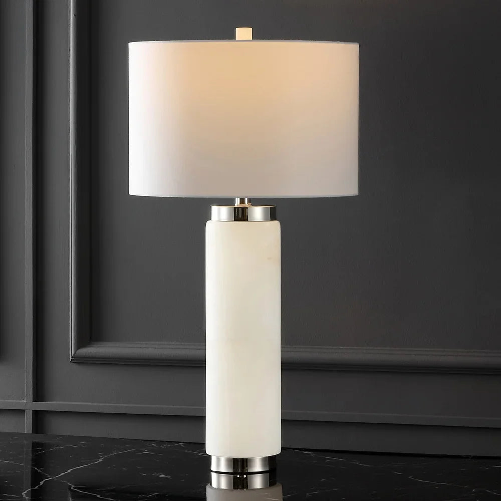 Couture Sydni Alabaster Pillar Table Lamp - 15 IN W x 15 IN D x 30 IN H