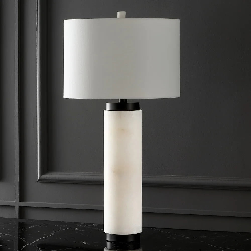 Couture Sydni Alabaster Pillar Table Lamp - 15 IN W x 15 IN D x 30 IN H
