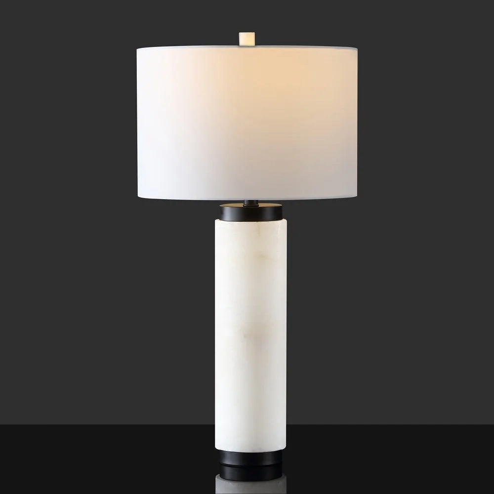 Couture Sydni Alabaster Pillar Table Lamp - 15 IN W x 15 IN D x 30 IN H