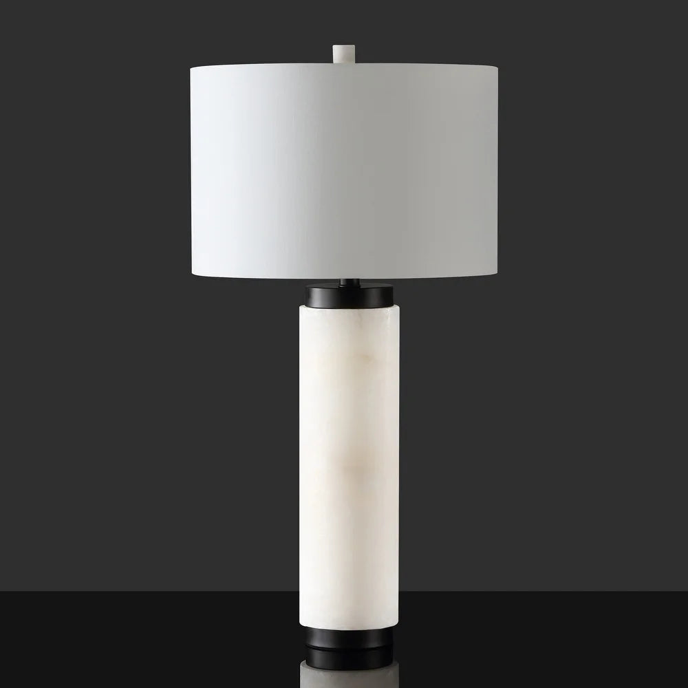 Couture Sydni Alabaster Pillar Table Lamp - 15 IN W x 15 IN D x 30 IN H