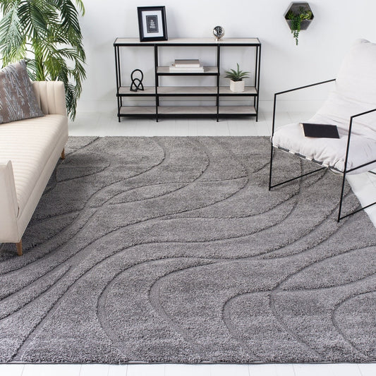 Florida Shag Sigtraud Abstract Waves Thick Soft Area Rug