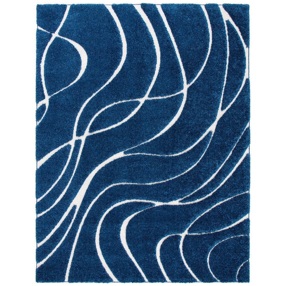 Florida Shag Sigtraud Abstract Waves  Thick Soft Area Rug