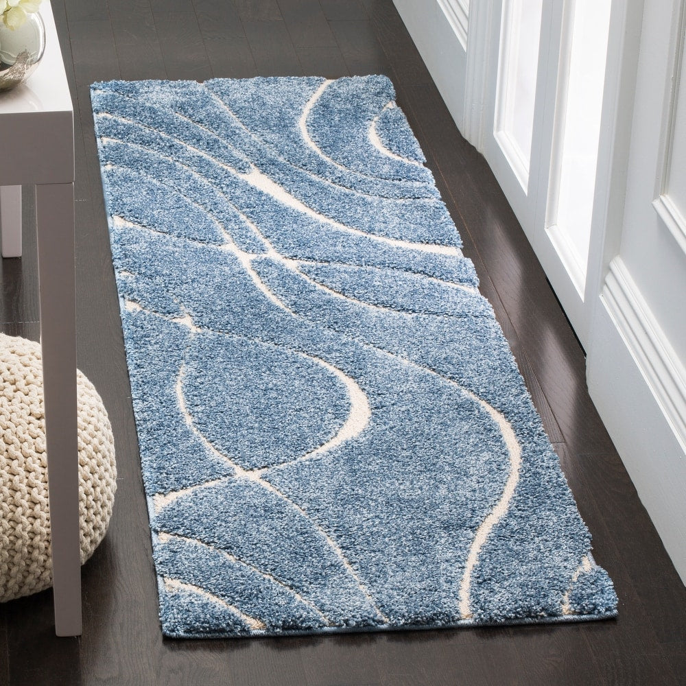 Florida Shag Sigtraud Abstract Waves Thick Soft Area Rug