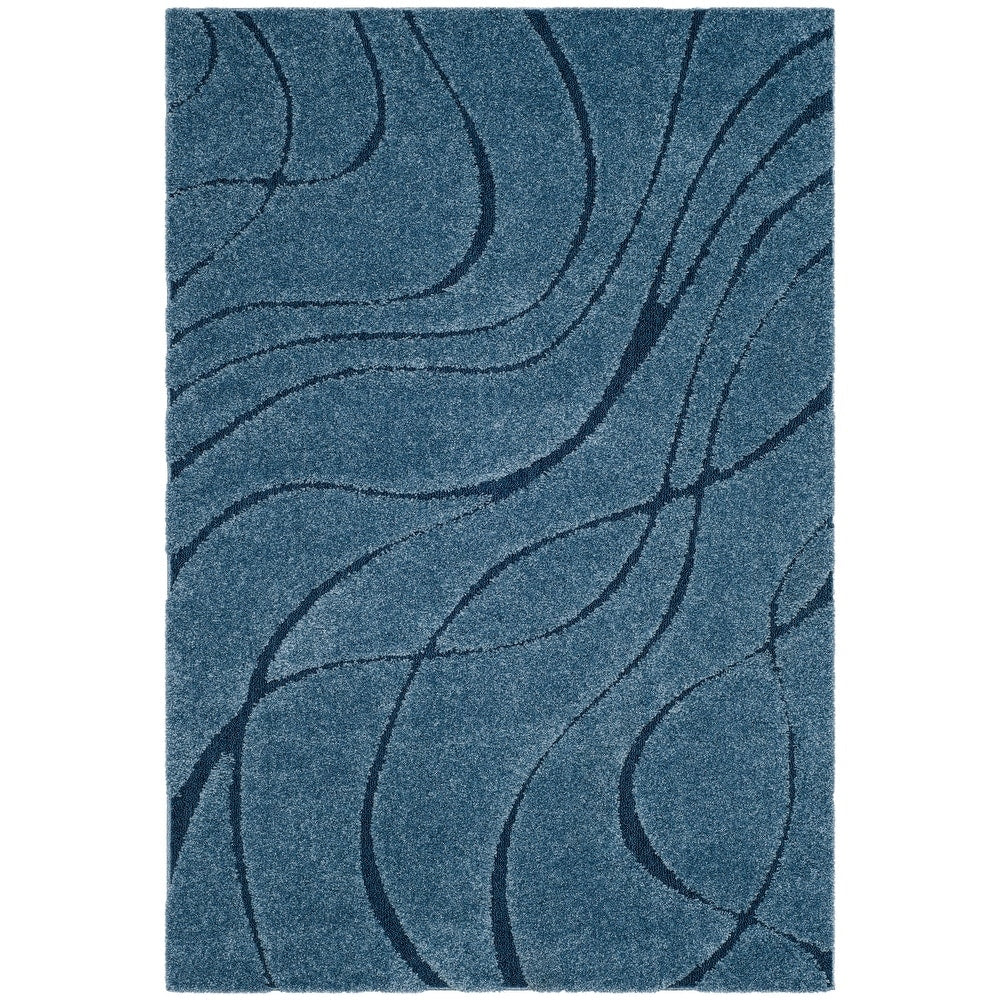 Florida Shag Sigtraud Abstract Waves Thick Soft Area Rug