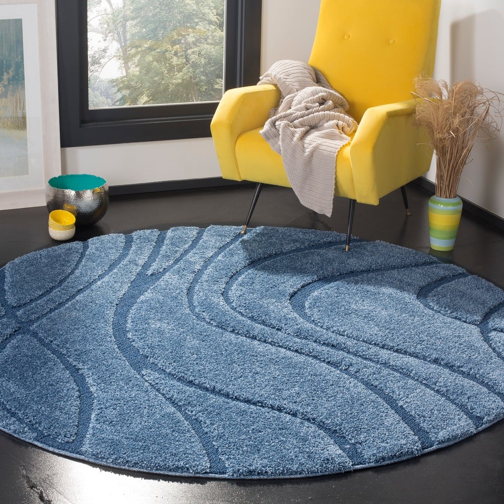Florida Shag Sigtraud Abstract Waves  Thick Soft Area Rug