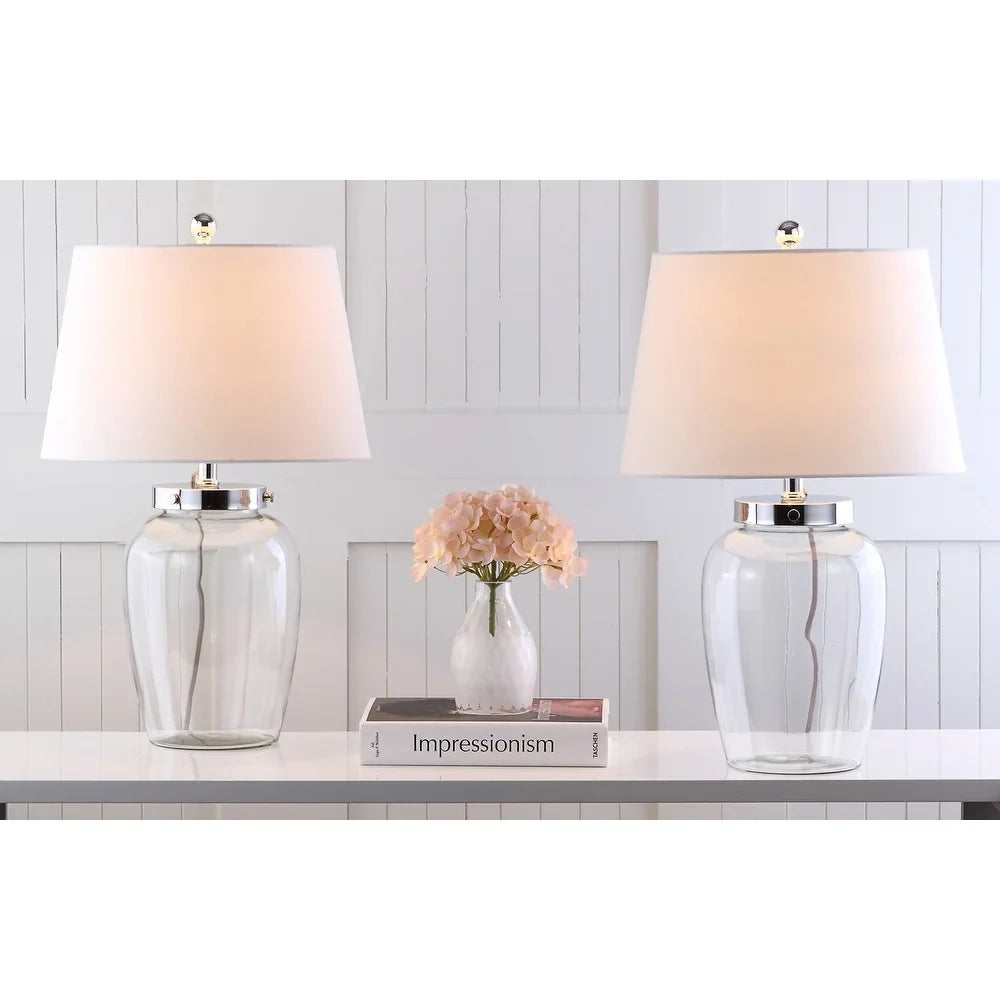 Lighting 23-inch Evan Clear Glass Table Lamp - 15"x15"x22.5"