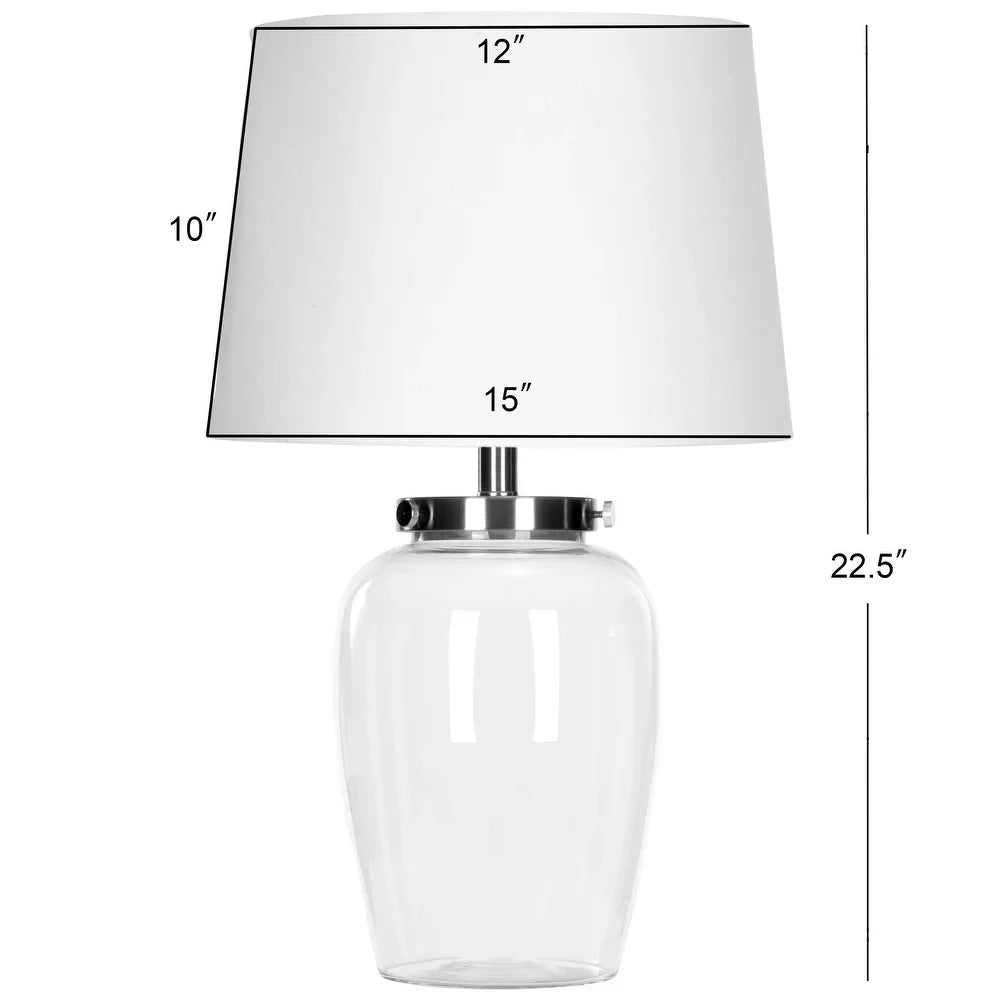 Lighting 23-inch Evan Clear Glass Table Lamp - 15"x15"x22.5"