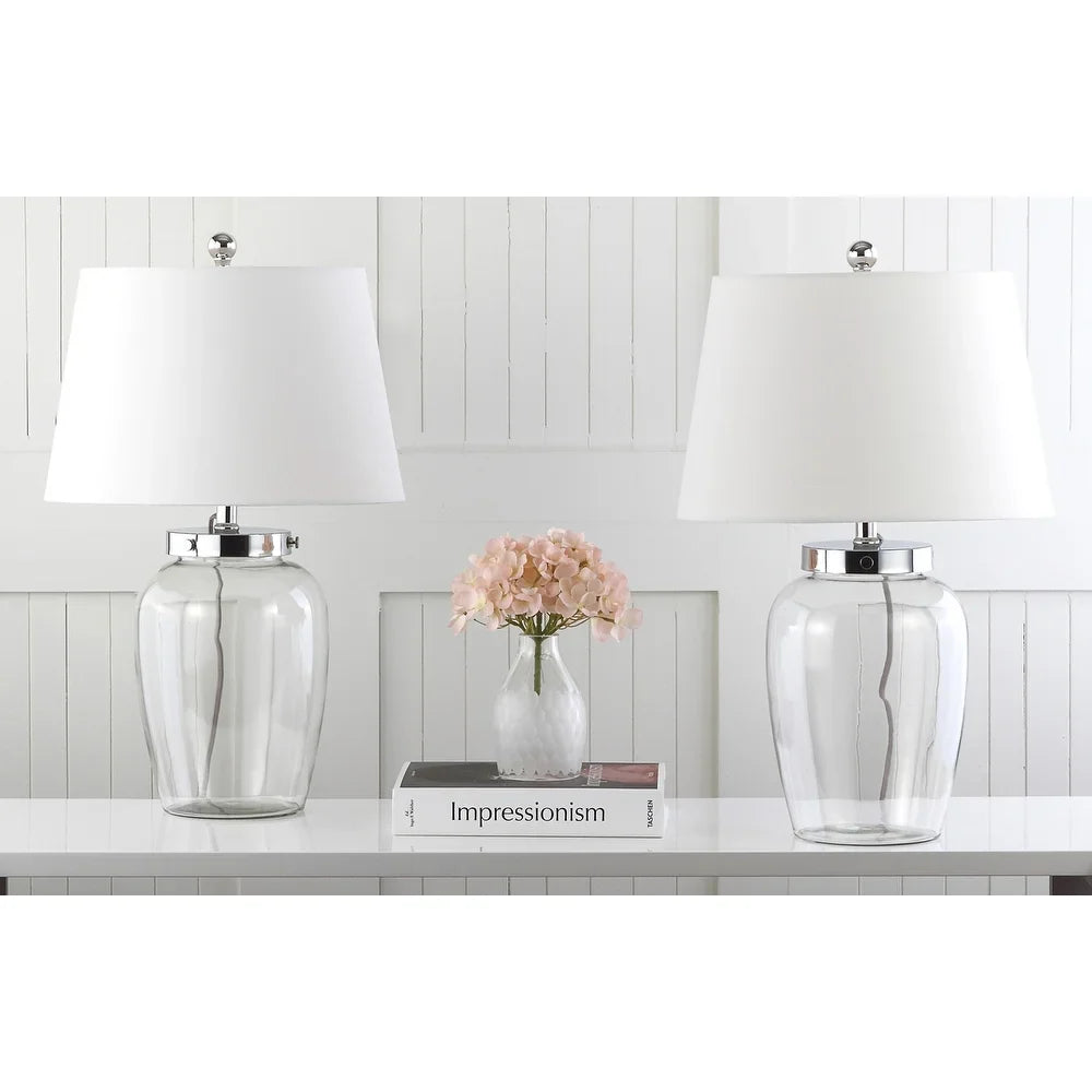 Lighting 23-inch Evan Clear Glass Table Lamp - 15"x15"x22.5"