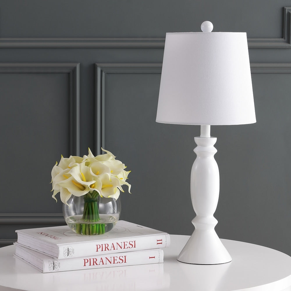 Kian Farmhouse White 24-inch LED Table Lamp - 10"x10"x24"