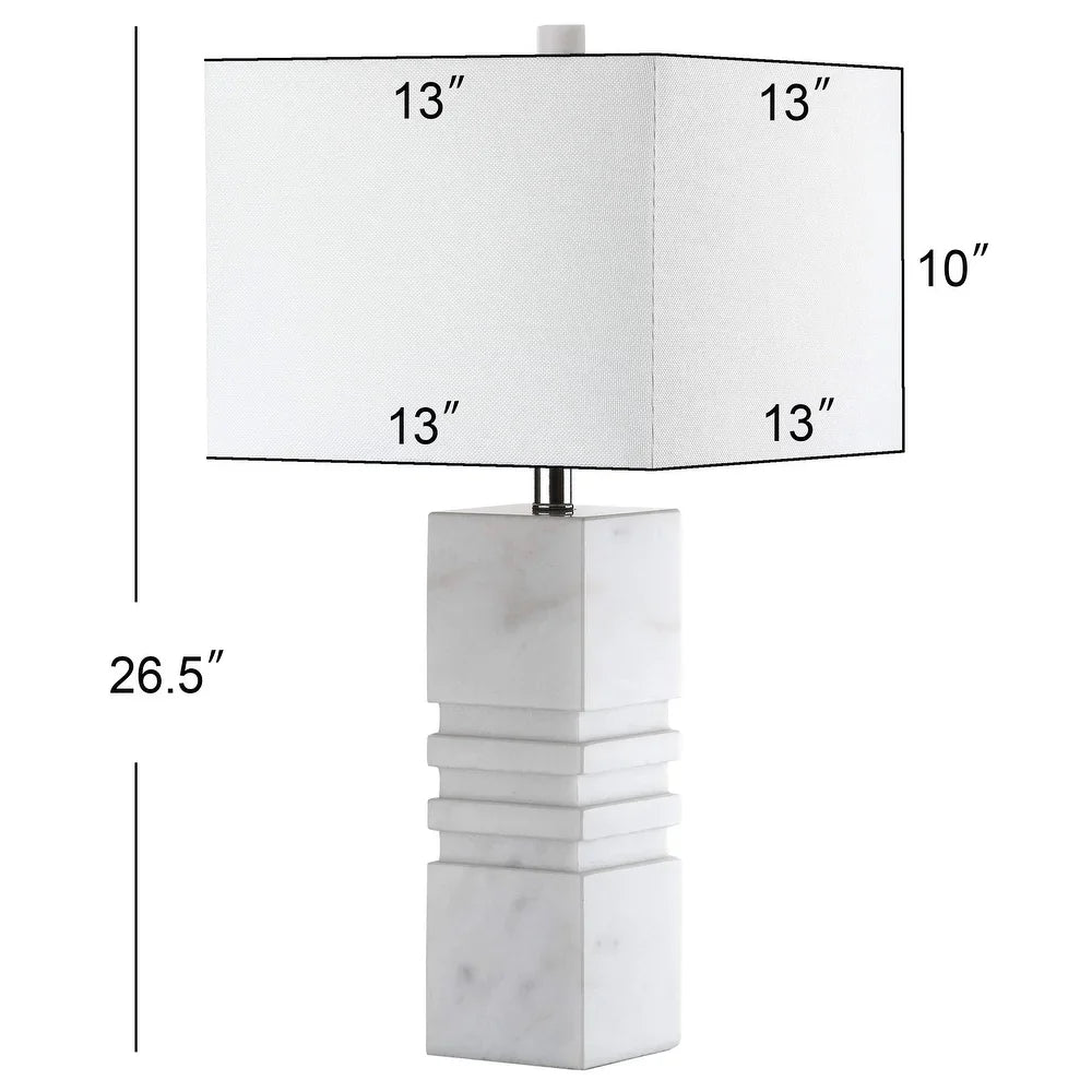 Lighting 27-inch Faye Marble LED Table Lamp - 13"x13"x27"