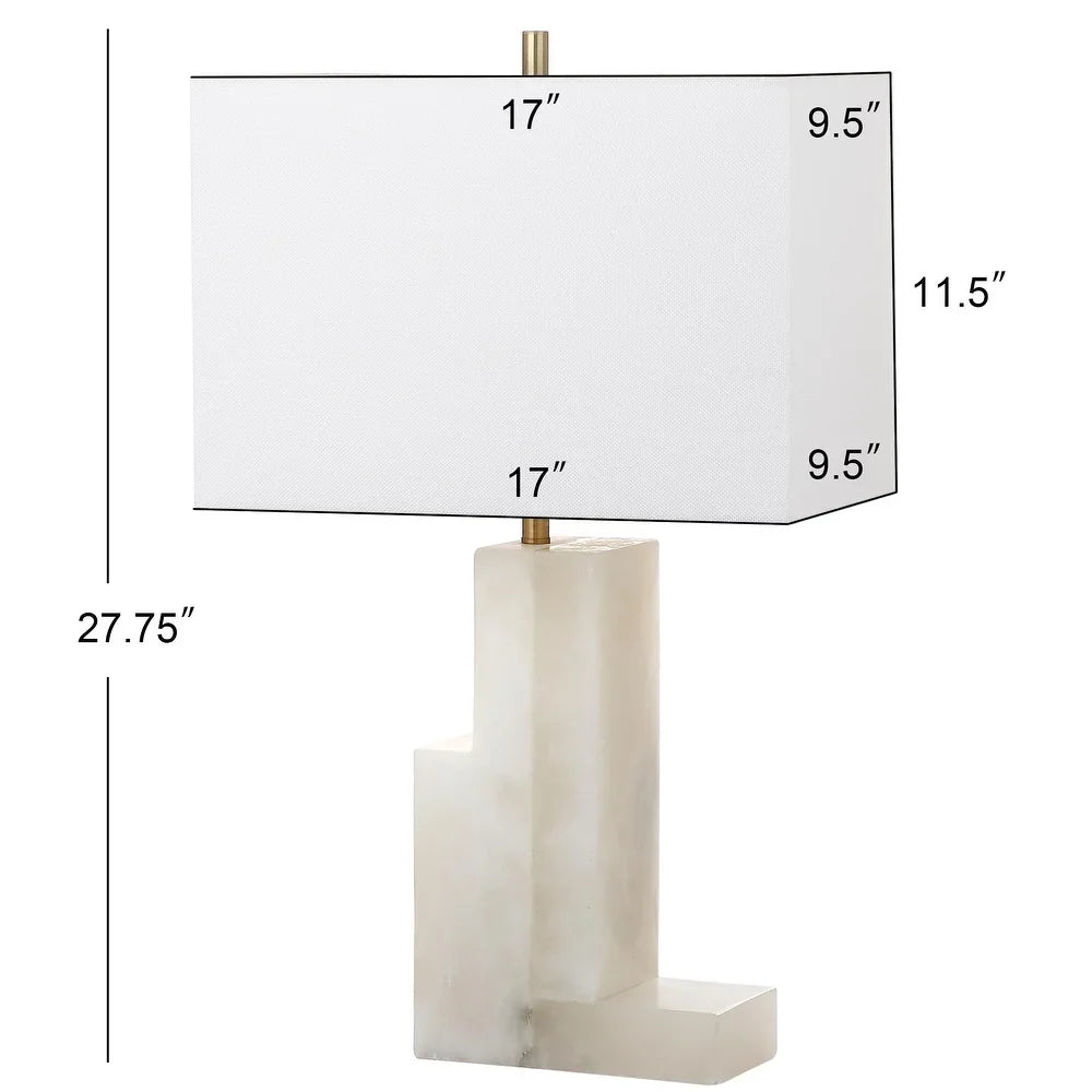 Lighting 28-inch Cora White Marble LED Table Lamp - 17"x9.5"x27.75"