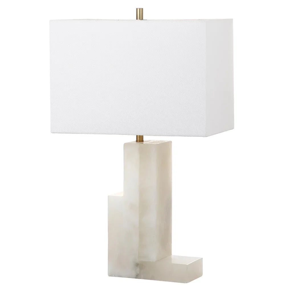 Lighting 28-inch Cora White Marble LED Table Lamp - 17"x9.5"x27.75"