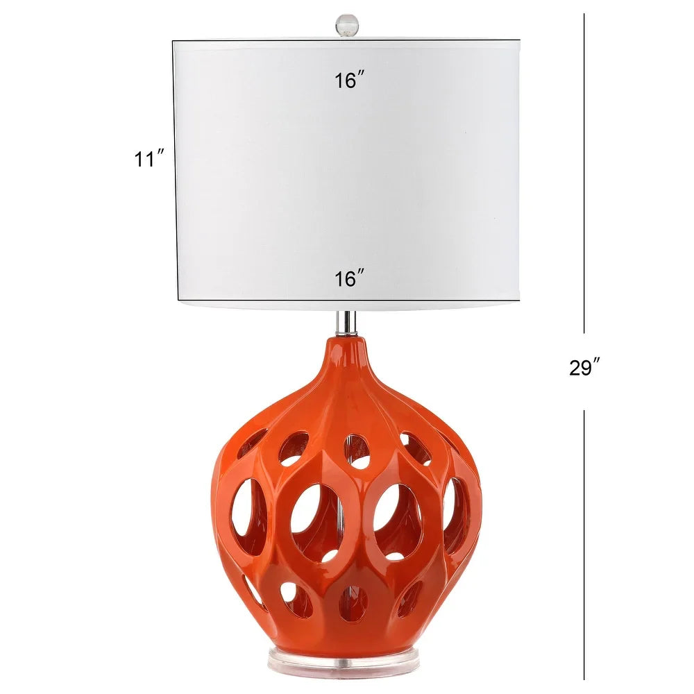 Lighting 29-inch Orange Regina Ceramic Table Lamp - 16"x16"x29"