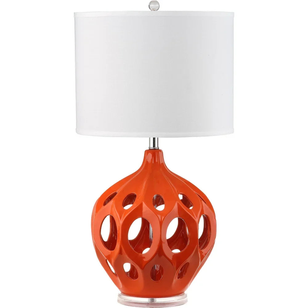 Lighting 29-inch Orange Regina Ceramic Table Lamp - 16"x16"x29"