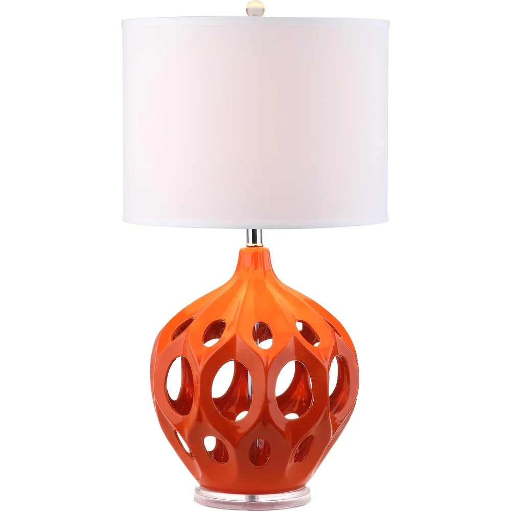 Lighting 29-inch Orange Regina Ceramic Table Lamp - 16"x16"x29"